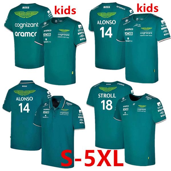 T-shirt maschili per bambini Aston Martin Jersey T-shirt AMF1 2023 MENS UFFICIALE Fernando Alonso T-shirt Formula 1 Studio da corsa F1 Shirt Moto Moto Tees 0228H23 16-26 S-5XL