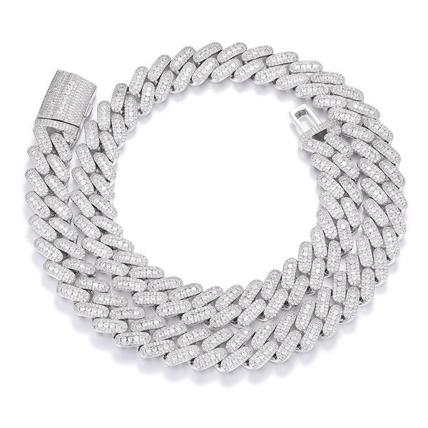 Designer-Schmuck-Inlay-Halskette, 14 mm Diamant-Kubanische Kette, Hip-Hop-Mode-Straßenschmuck-Halskette