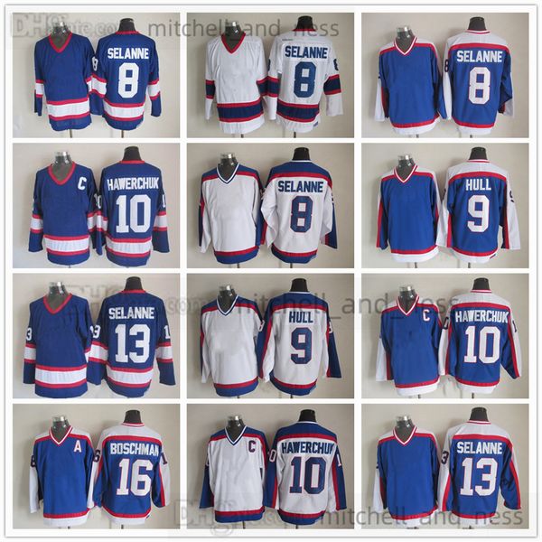 10 Maglia da hockey vintage del film Dale Hawerchuk Ricamo CCM retrò 13 Teemu Selanne 8 Teemu Selanne 9 Bobby Hull 16 Laurie Boschman 27 Teppo Numminen Maglie