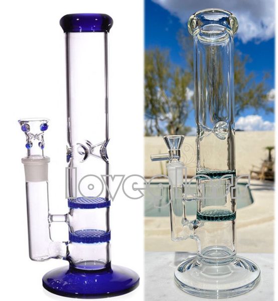 25 cm hohe neue Glas-Dab-Bong-Rauchpfeife, Wasserpfeifen, Perkolator-Wasserpfeifen, berauschende Glas-Wasserbongs mit 14-mm-Schüssel