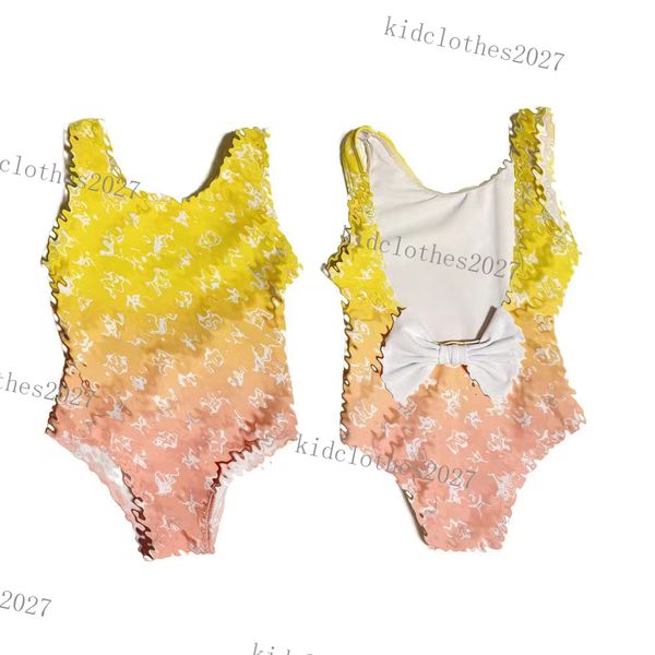 22SS Designer Kids One-Pieces Swimsuit Summer Print Cotton Girls Fashion Wear Beach Bikinis Детские купальные купания мультфильмы