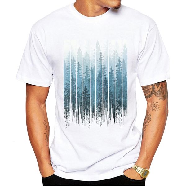 Camisetas masculinas Teehub Chegada de moda grunge pingando t-shirt misty florestas mole