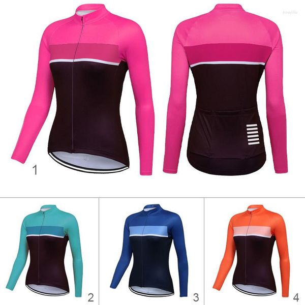 Jackets de corrida 2023 mulheres suéter de ciclismo de manga comprida Rouse de bicicleta de bicicleta de bicicleta de camisa de guarda de camisa de guarda -camisa do pano de guarda esportivo