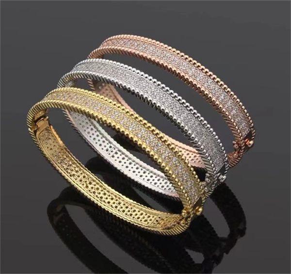 Bracciali in oro argento per donna Designer Fashion Diamond Bangle Braccialetti di lusso Braccialetti per ballo di fine anno Gioielli di moda Matrimonio Squisito regalo per la festa della mamma