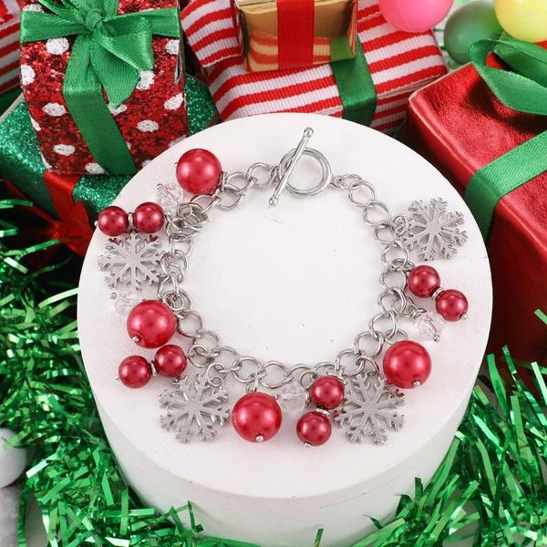 Charm-Armbänder Makersland Kinder Weihnachtsgeschenk Kette Schneeflocke Anhänger Schmuck für Kinder Mode ästhetisches Armband Mädchen