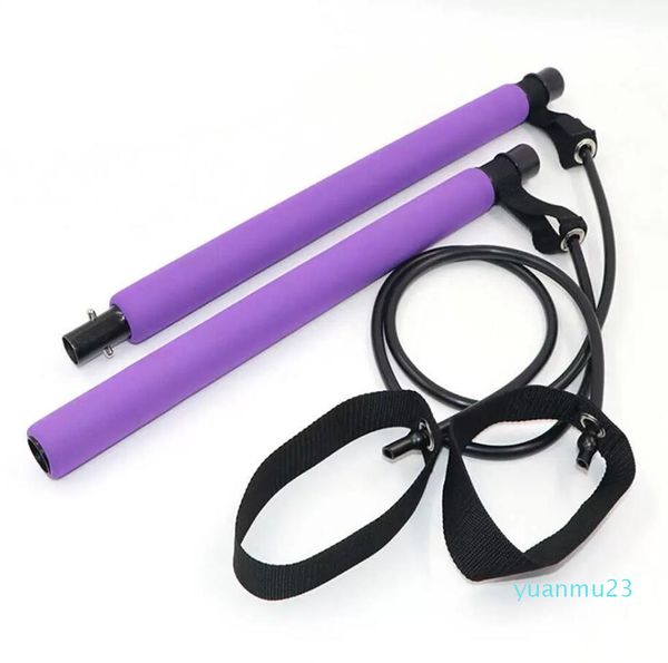 Bastone multifunzionale con fascia di resistenza Yoga Pull Rod Pilates Bar per palestra Fitness Body Building Allenamento Esercizio 210624264H 66