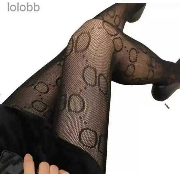 Luxo Mulheres Sexy Lace Lace Letras de Moda Padrão de meias longas meias clássicas Hosiery Hosiery feminino Leggings letra impressão 98kp''gg ''