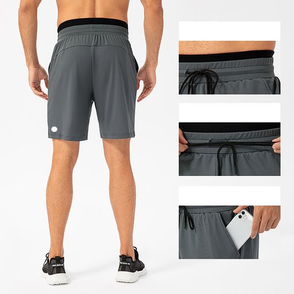 Calça esportiva curta para ciclismo masculino LL com bolso elástico casual para treino de ginástica