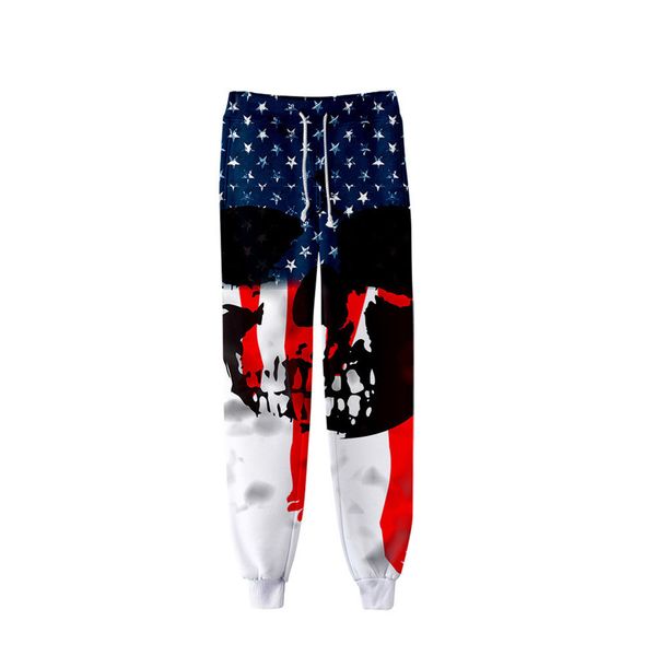 Stampa 3d Uomo Donna Skull Eagle Bandiera nazionale USA Harajuku Pantaloni sportivi a figura intera Pantaloni invernali Pantaloni casual divertenti 001