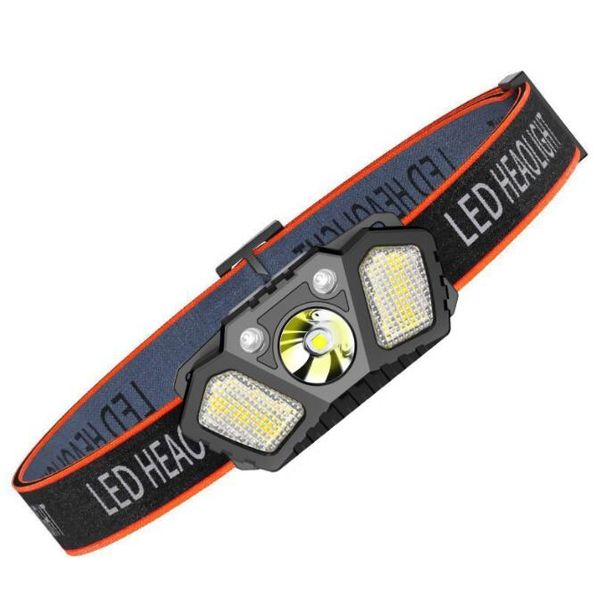 Mini LED de farol USB 5 Modos Brilhante de farol brilhante Cabeça leve Body Body Motion Sensor Cabeça Luzes de tocha para acampamento noturno