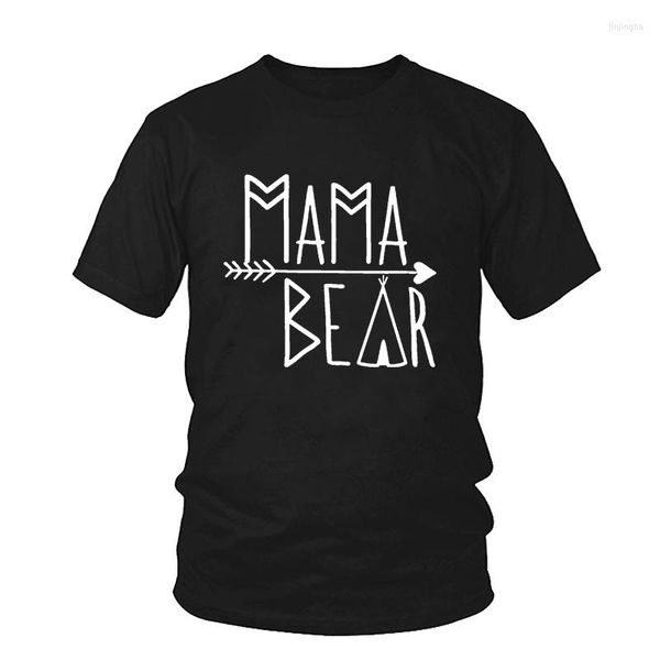 Camisetas femininas letra impressa mama urso tee de manga curta casual feminino tshirt tsshirts women harajuku moda camisetas de verão