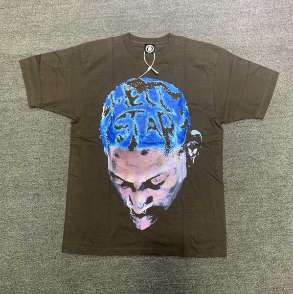 Rodman Erkek Gömlek Portre Kafası Flash Elmas Film Trendy High Street Erkekler ve Kadın Kısa T-Shirt Adam Vintage T-Shirts Yaz Gevşek Tee