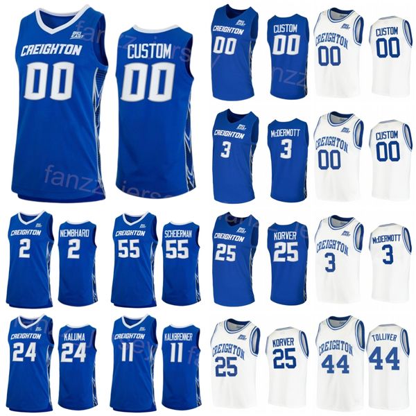 Creighton Bluejays College 3 Doug McDermott Jersey Basketbol 35 Paul Silas 44 Anthony Tolliver 25 Kyle Korver 0 Marcus Foster 15 Martin Krampelj Dikişli NCAA