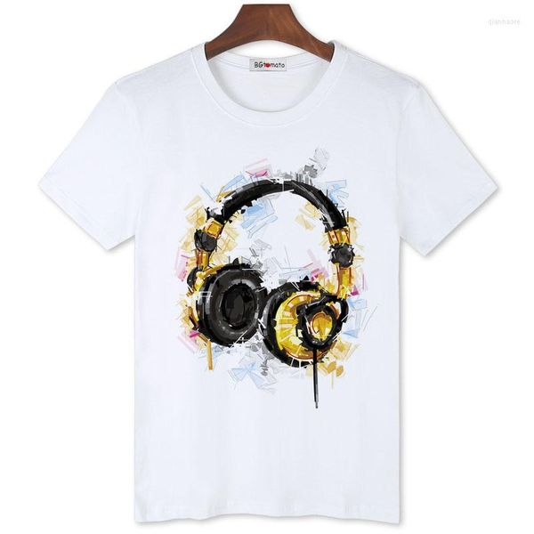 T-shirt da uomo BGtomato Super Cool Auricolare Camicia Love Music Hip Hop Fashion Tshirt Uomo Punk Tee Homme Gothic Streetwear