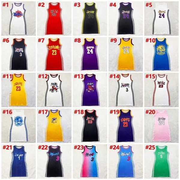 Retail Women Dresses Basketball Baby Outfits Sexy Casual Dress Sided Printed Sleeveless Jumpsuit Skirt