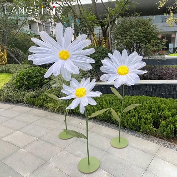 Flores decorativas Papel de casamento Flower PVC Tubal Base Prateleira Estação de estágio Cíder de decoração falsa ornamentos domésticos Adereços de janela