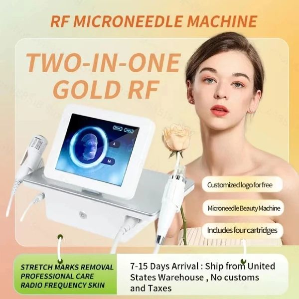 Microneedle Radio Frequency Machine Face Lifting Antienvelhecimento Rugas Estrias Remoção Multifuncional Equipamento de Beleza Portátil