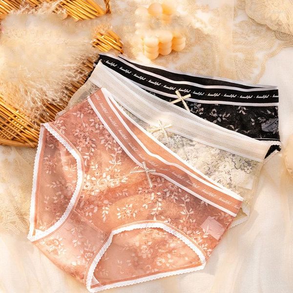 Calcinha feminina moda moda japonesa bordada para meninas roupas íntimas de roupas íntimas sexy de calcinha simples de lingerie respirável de lingerie respirável 2023