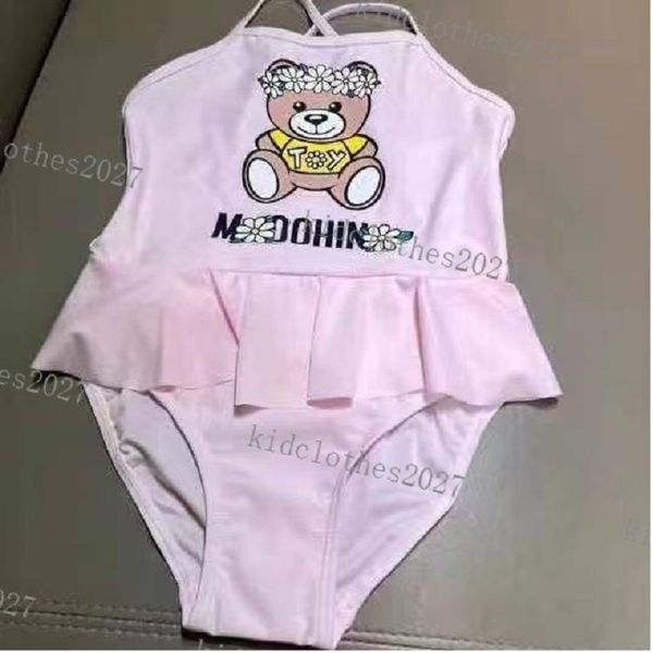 Kinder Einteiler Bademode Designer Mode Badeanzug Mädchen Baby Badeanzug Textil Sommer Bademode Bikinis Set Badebekleidung Schwimmbikini Badeanzüge rosa