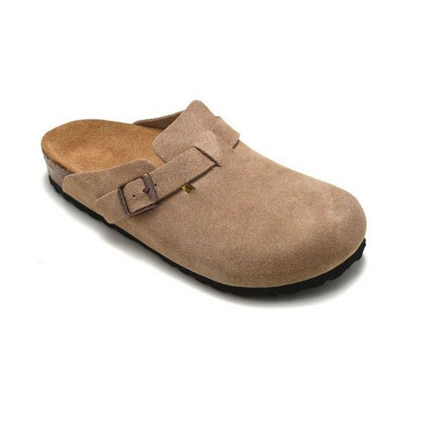 Sandals Designer Designer de chinelos de madeira de inverno masculino e feminino de couro encharcado de óleo Baotou Pull Cork Bston entupida marrom camurça preta Skateboard Fashion Trend 668ess