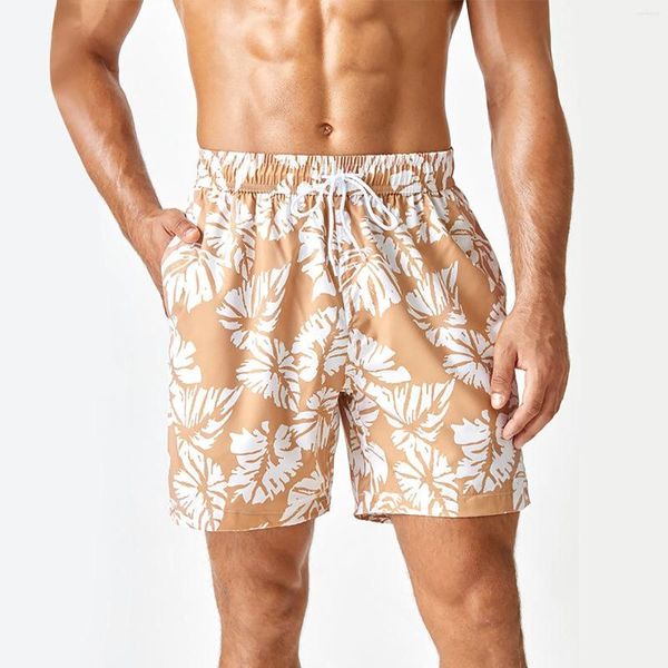 Terno de natação de shorts masculino Trunks Shorks Polyester Spliced ​​Boy Mens com Liner Men's
