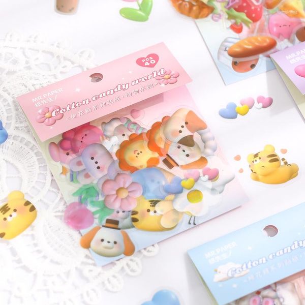 Geschenkpapier Koreanische 3D Kawaii Schleife Dessert Tier Idol Kartenaufkleber DIY Scrapbooking Junk Journal Tagebuch PO Handyaufkleber