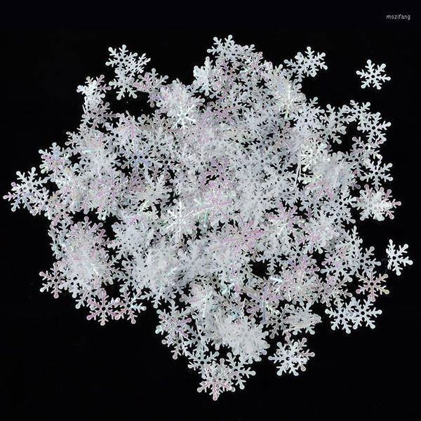 Decorações de Natal Hoomall 300pcs Plástico Branco Ornamentos de Floco de Neve White Tree Pingente /Ano da Janela Cena DIY