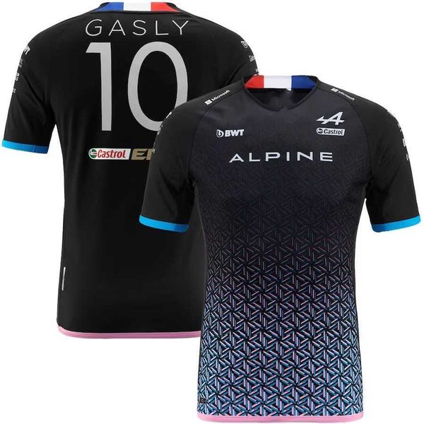 Mens T-Shirts Resmi 2024 BWT ALPINE F1 TAKIM 2024 Formül Gömlek Esteban Ocon Jersey Yarış Moto Bisiklet