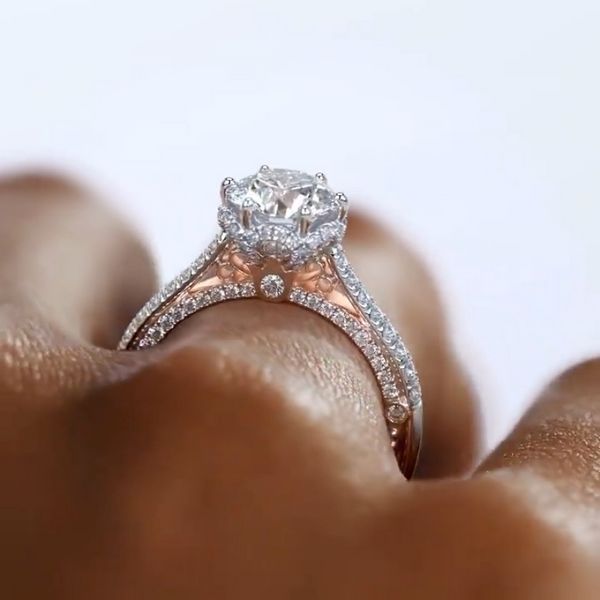 Anello da dito con diamante vintage da laboratorio Anelli per fedi nuziali in oro bianco riempito per donne Uomini Gioielli di fidanzamento Regalo di compleanno