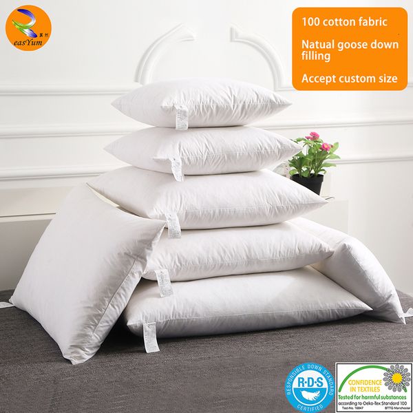 Cushiondecoratif Yastık Easyum Kaz Kaz Down Feather Saf Pamuk Serin Ofis Sandalye Geri Açık Modern Büyük Kanepe 30 50 45 45cm Yastık Dolgu Çekirdeği 230321