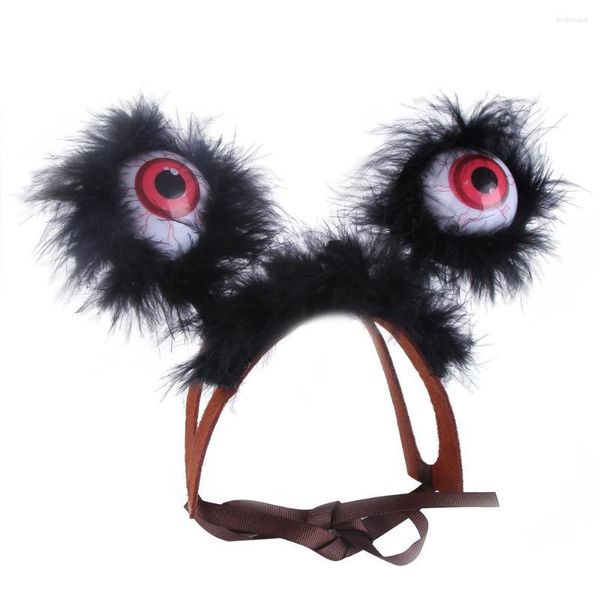 Costumi per gatti Berretto per occhi con luce rossa blu a LED Cappello per animali domestici Divertente costume carino per cane Halloween Natale Vestiti in maschera