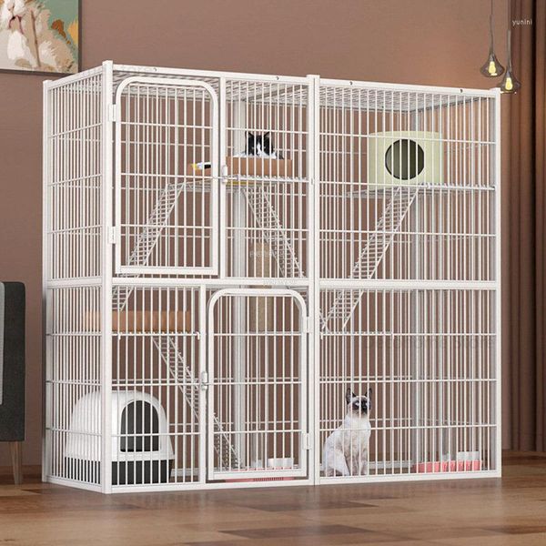 Trasportini per gatti Luxury Large Pet Villa Gabbie semplici in ferro battuto Home House Shop Gabbia per allevamento Recinzione di isolamento multi-gatto