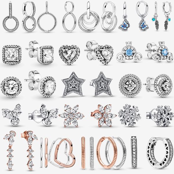 2023 Nuovo popolare orecchini in argento sterling 925 corona lucido amore è adatto per braccialetti Pandora primitivi accessori per gioielli da donna 1