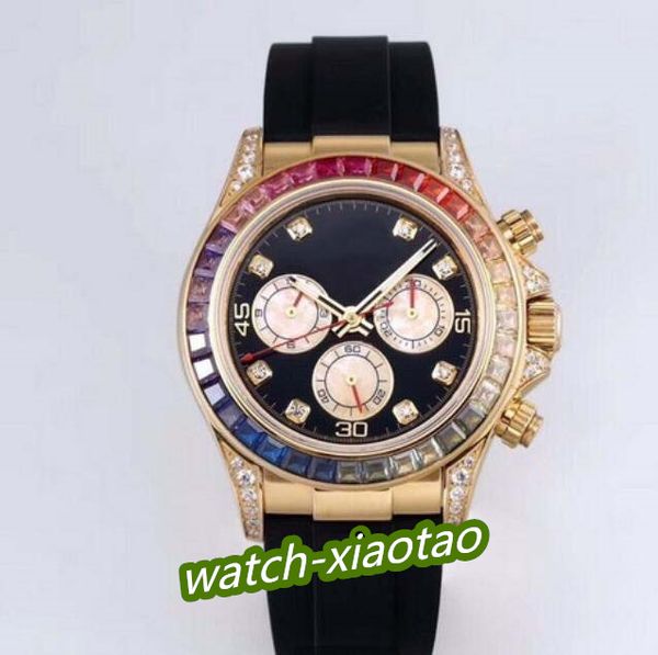 Super Herrenuhr Saphir Roségold Watche Luxus Automatik Mechanisch 116599 RAINBOW Diamant Lünette Herrenuhren Mode Armbanduhren