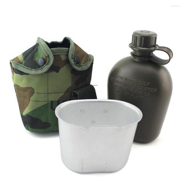 Dinnerware Sets Camping Camouflage Tactical Lunch Box Kettle Bag Conjunto