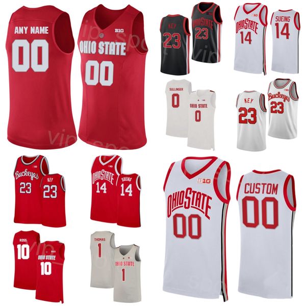 Колледж штата Огайо Buckeyes 1 Deshaun Thomas Jersey Basketball 0 Джареду Саллингер 11 Джерри Лукас 34 Калеб Вессон 10 Laquinton Ross Red White Sere Black Stitch NCAA