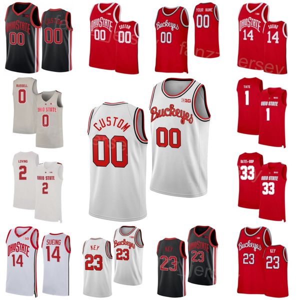 Ohio State Buckeyes College Jersey Basketbol Dangelo Russell 0 21 Evan Turner 33 Keita Bates-Diop 1 Jae'sean Tate Marc Loving Üniversitesi Dikiş NCAA Erkek Kadın Gençlik