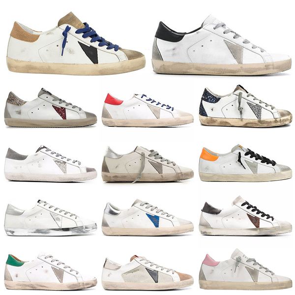 Fashion Brand Dress Shoes Men, mulheres tênis de baixa plataforma designers de superstar original casual branco clara rosa gelo azul cinza cinza ouro brochura de brilho esportes esportes