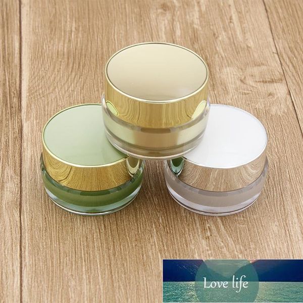 Barattolo di crema per bottiglie di plastica acrilica lucida da 5g 10g 15g 30g per contenitori per imballaggi cosmetici Oro bianco verde