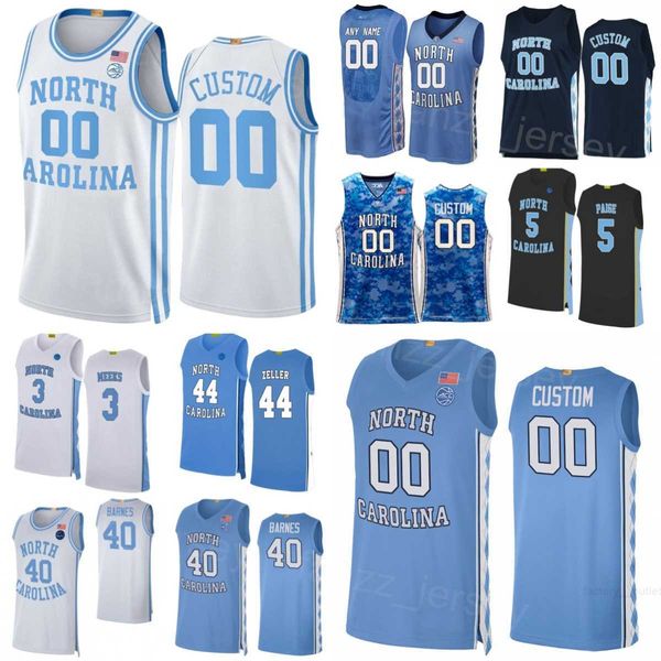 Colégio 52 James Worthy Jerseys Carolina do Norte Tar Heels Basquete 44 Tyler Zeller 42 Jerry Stackhouse 5 Marcus Paige 3 Kennedy Meeks 40 Harrison Barnes costurado na NCAA