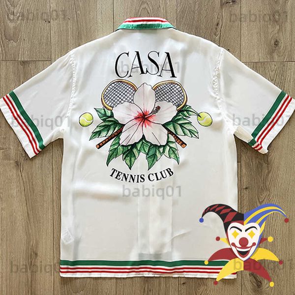 Camicie casual da uomo Camicia CASABLANCA in seta Uomo Donna Casual CASABLANCA 2023 Primavera ed estate Top Tees T230321