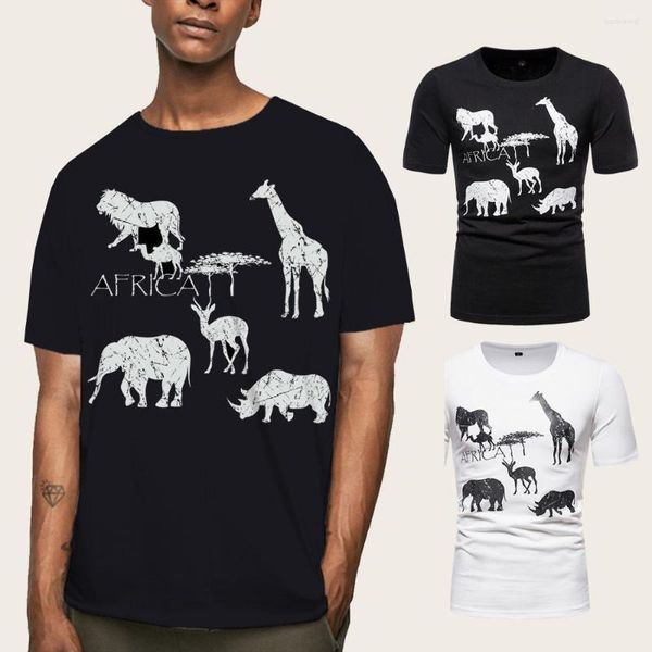 Magliette da uomo Mens Animal Fashion Summer Black White Cotton - Shirt Funny Male Teenager Tee Top