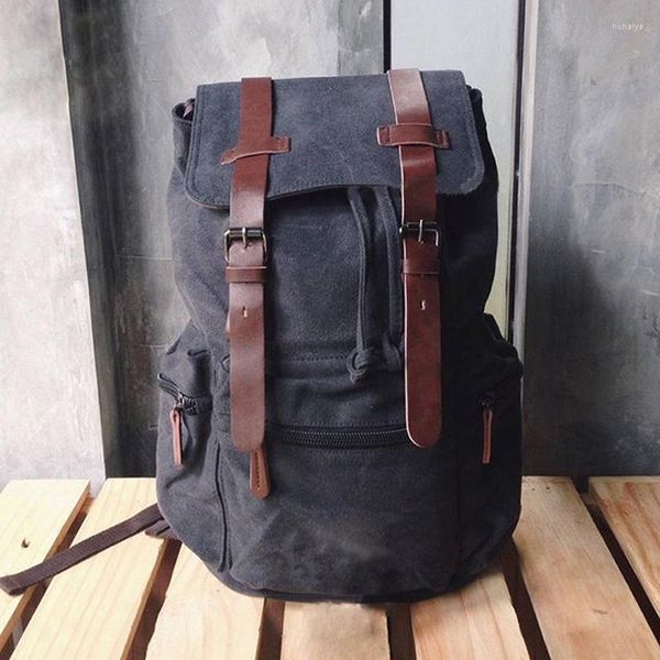 Backpack Trending 2023 Fashion for Men College School Bag Vintage Canvas Knapsack