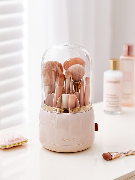 Aufbewahrungsboxen, um 360° drehbar, für Make-up-Pinsel, Aufbewahrungsbox, Behälter, tragbar, für den Schreibtisch, Kosmetik-Organizer, Lippenstift, Augenbrauenstift, Lidschattenhalter 230321