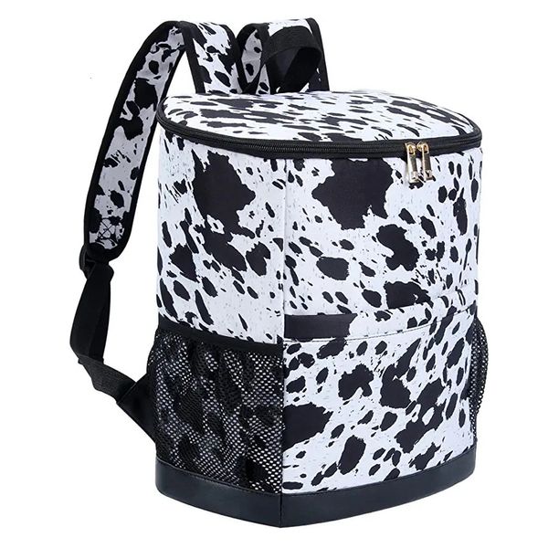 EisbeutelIsotherme Taschen Rucksack mit großer Kapazität Kühltasche Personalisierter Kuhdruck Wasserdichte Rucksäcke Outdoor-Picknick Wärmeisolierte Tasche 230321