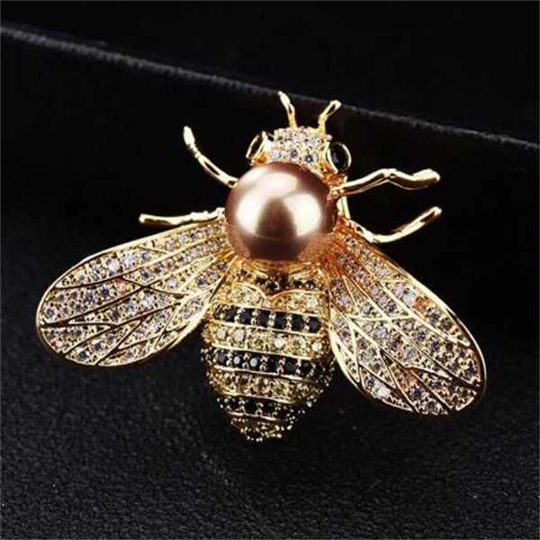 Ünlü Marka Tasarım Böcek Serisi Broş Kadınlar Narin Little Bee Broşlar Kristal Rhinestone Pin Broş Mücevher Hediyeleri Kız GC1980