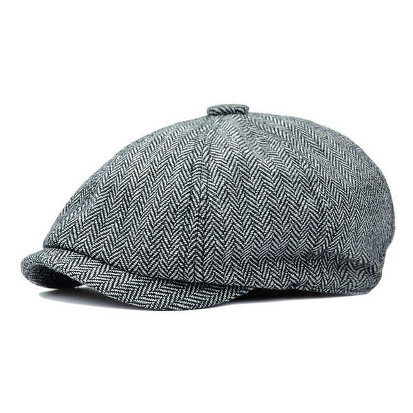 Berets 2023 Mode Baskenmütze Unisex Flat Top Hut Herringbone Einfarbig Baker Boy Baumwolle Sboy Senden Sie Freunde