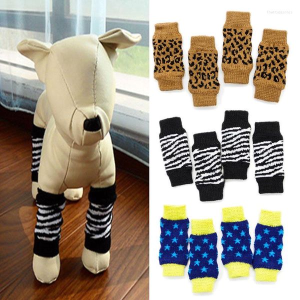 Hundebekleidung S-XL 5 Farben 4 Stück Anti-Schmutz-Anti-Harn-Beinschutzabdeckung Warme Winter-Katzensocken Bequeme Welpen-Haustier-Kniegamaschen