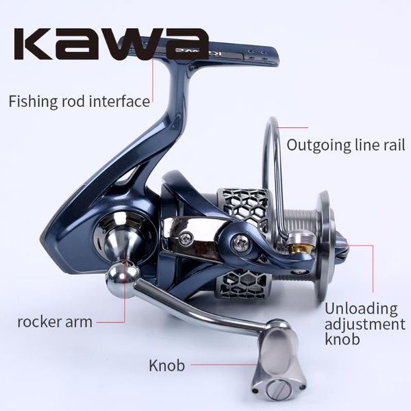 Mulinelli Baitcasting 2023 Kawa Mulinello da pesca Spinning Light-2000 3000 4000 5000 Serie Ruota 9 1 Cuscinetto Corpo in grafite Bobina di metallo Manopola in lega