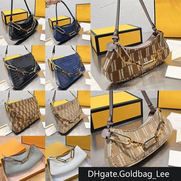 NEU OLOCK Kette Unterarm Bag Crossbody Bag Luxus Designer Handtasche Krokodilmuster Leder Umhängetaschen Kettenbeutel Kreuzkörper f Buchstaben